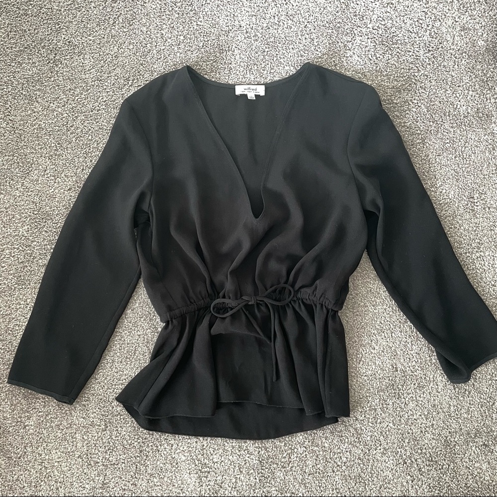 Aritzia Wilfred black blouse